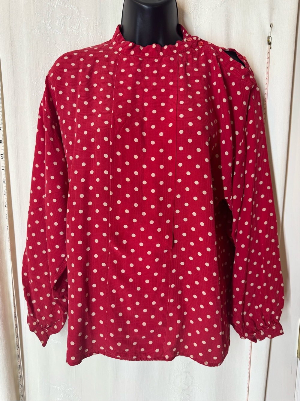 Vintage Polka Dot Silk Blouse